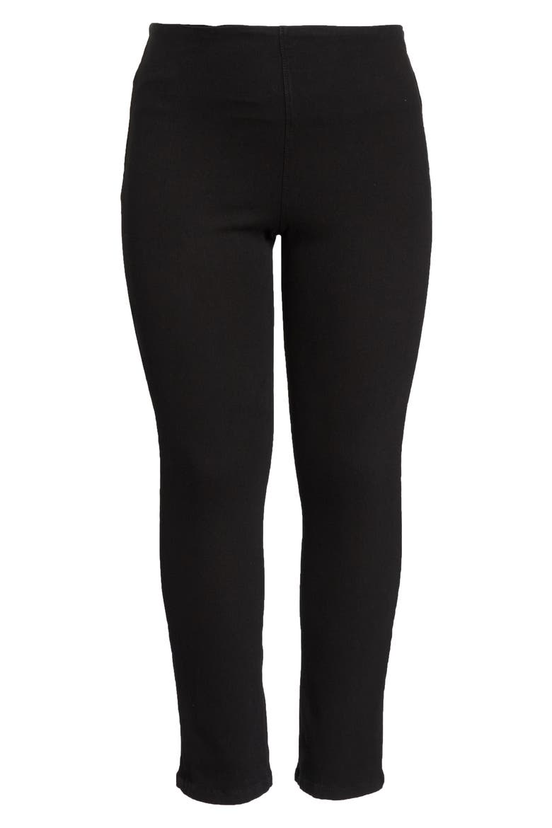 'Lyssentials High Rise Boyfriend Denim Leggings, Alternate, color, BLACK