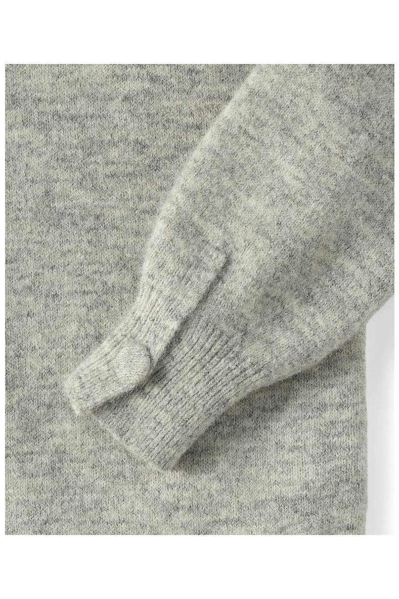 Fuzzy Lantern Sleeve Mock Neck Mini Twofer Dress, Alternate, color, Gray Marble Heather