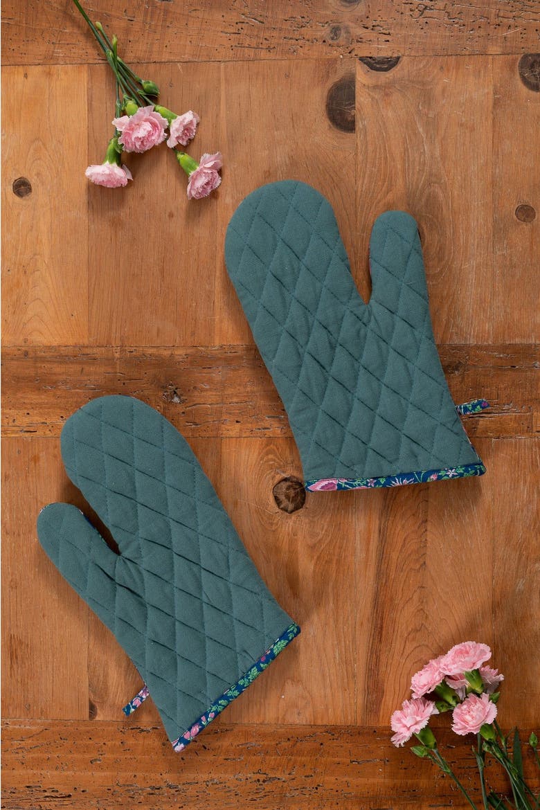 Prairie Essentials Oven Mitt in Green, Set of 2, Alternate, color, Forest