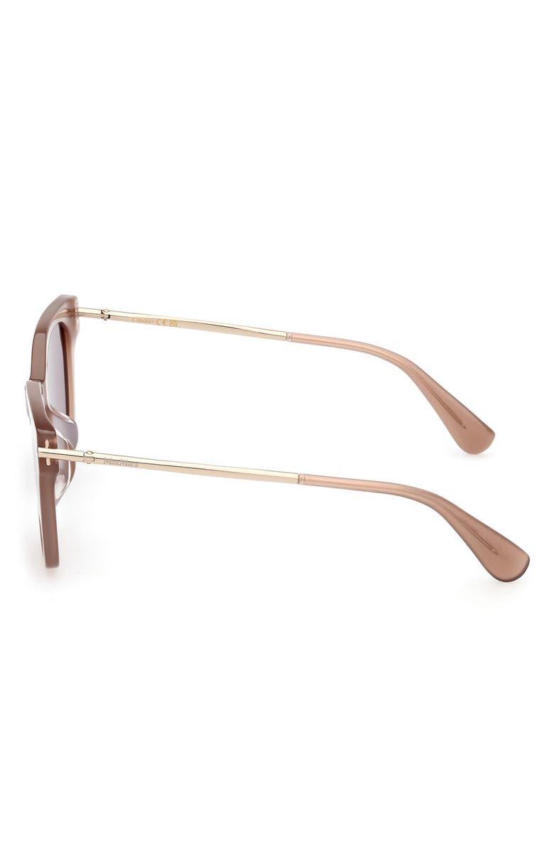 Max Mara 53mm Square Sunglasses, Alternate, color, Shiny Beige / Brown