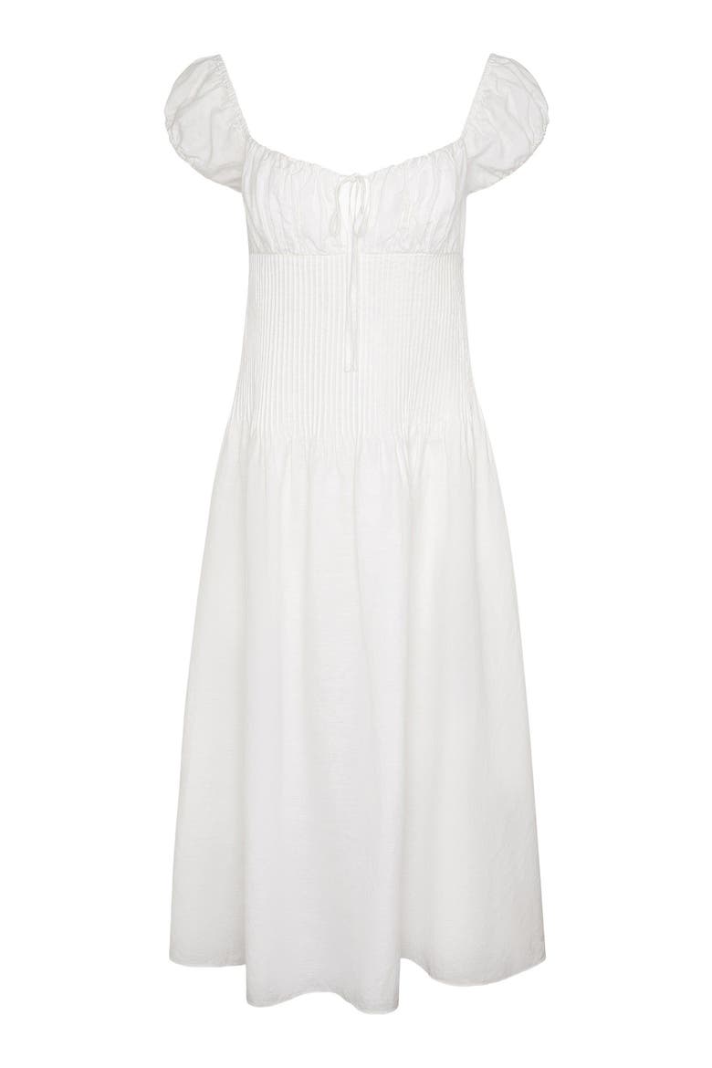 Off-Shoulder Midi Dress, Alternate, color, White