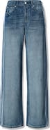 rag & bone rb Miramar Side Stripe High Waist Wide Leg Cotton Terry Sweatpant Track Pants