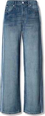 rag & bone Miramar Side Stripe High Waist Wide Leg Cotton Terry Sweatpant Track Pants