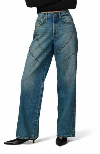 The Harlowe Embellished High Waist Wide Leg Jeans