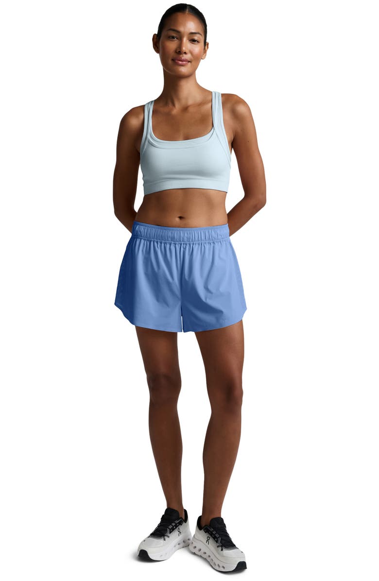 Beyond Yoga Seamless Moves Layered Sports Bra, Alternate, color, Morning Sky Blue