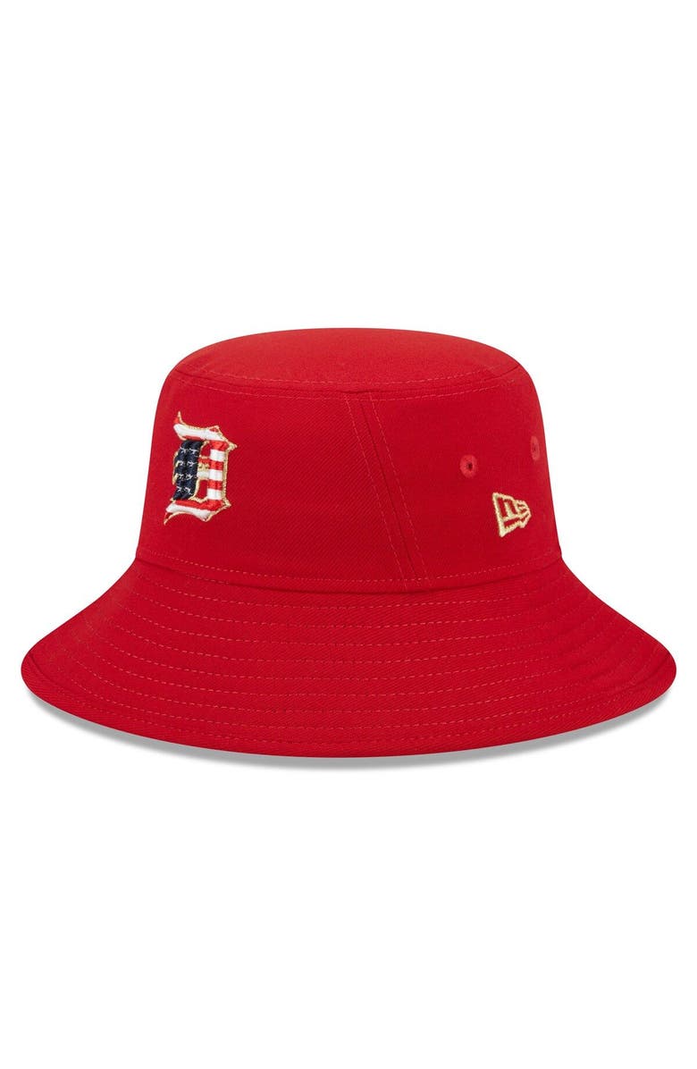 New Era Men's New Era Red Detroit Tigers 2023 Fourth of July Bucket Hat, Main, color, Red