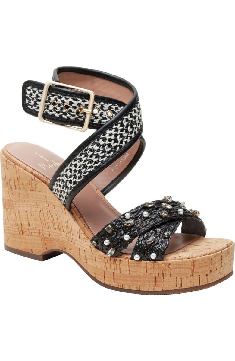 Linea Paolo Varena Platform Wedge Sandal, Main, color, Black