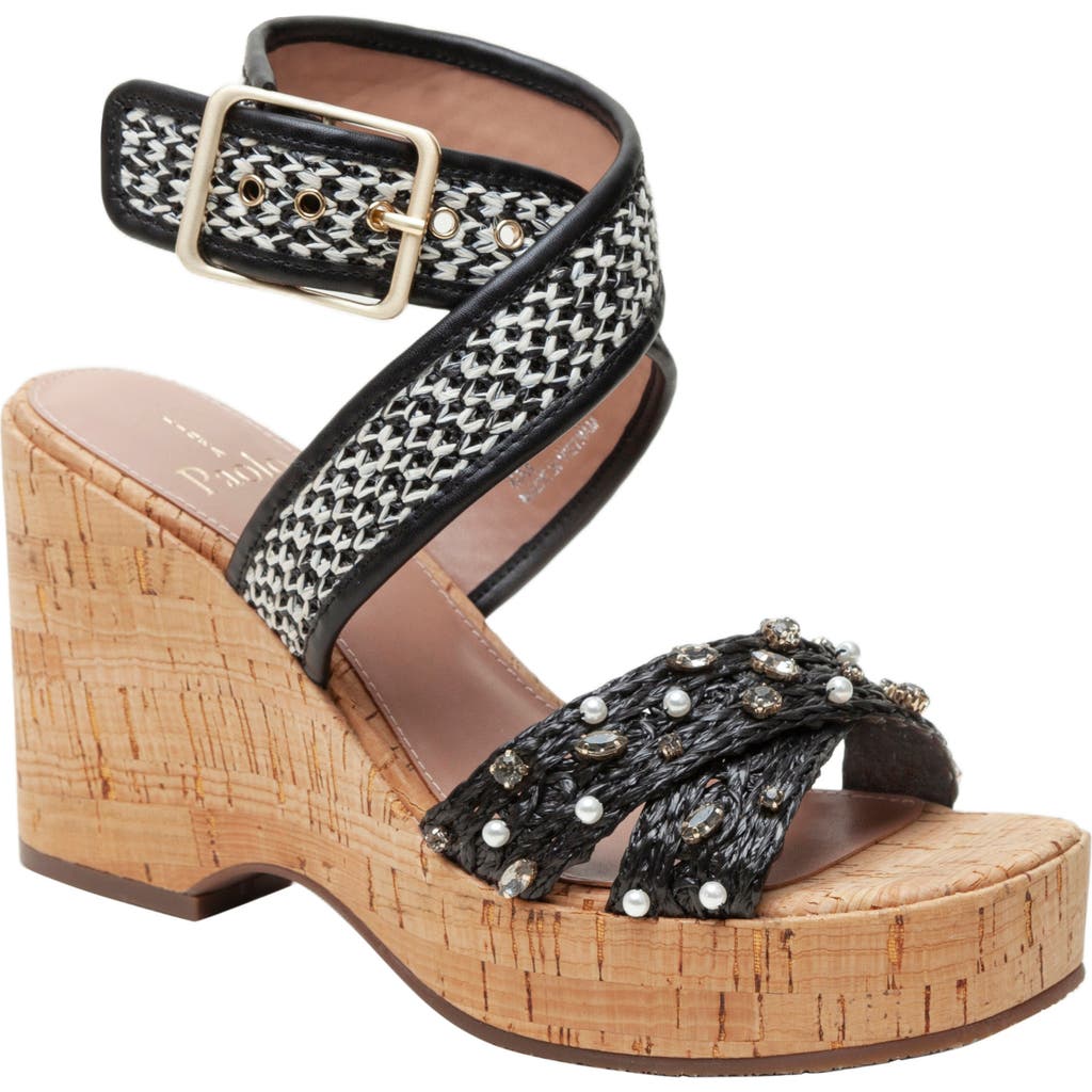 Shop Linea Paolo Varena Platform Wedge Sandal In Black