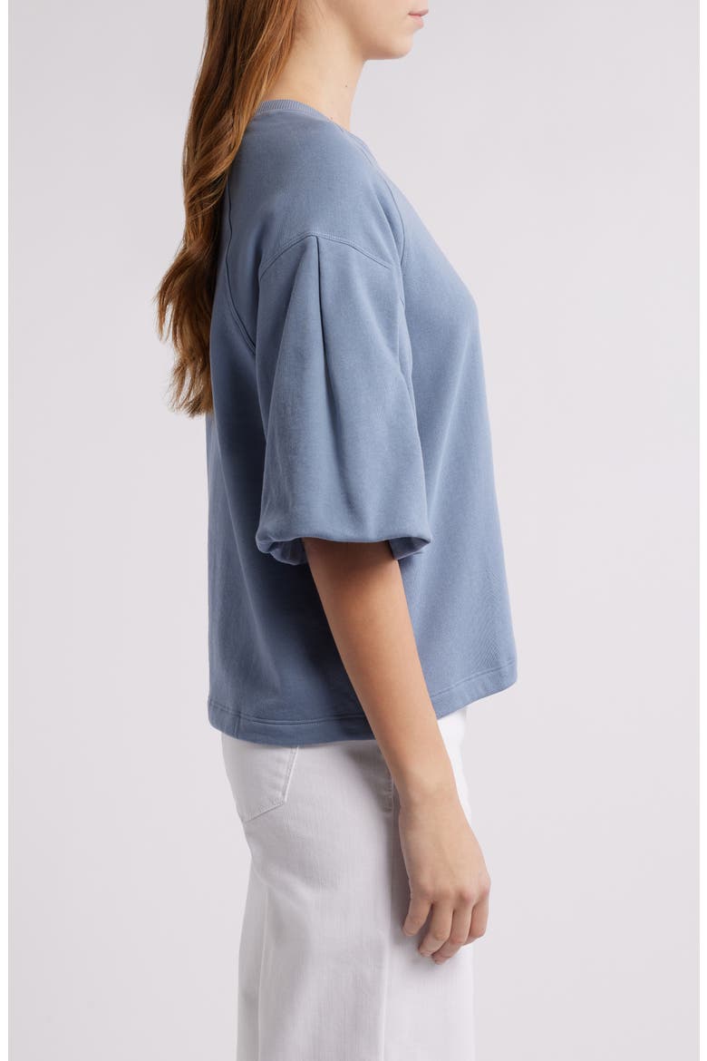 Puff Sleeve Sweatshirt T-Shirt, Alternate, color, TEAPOT BLUE