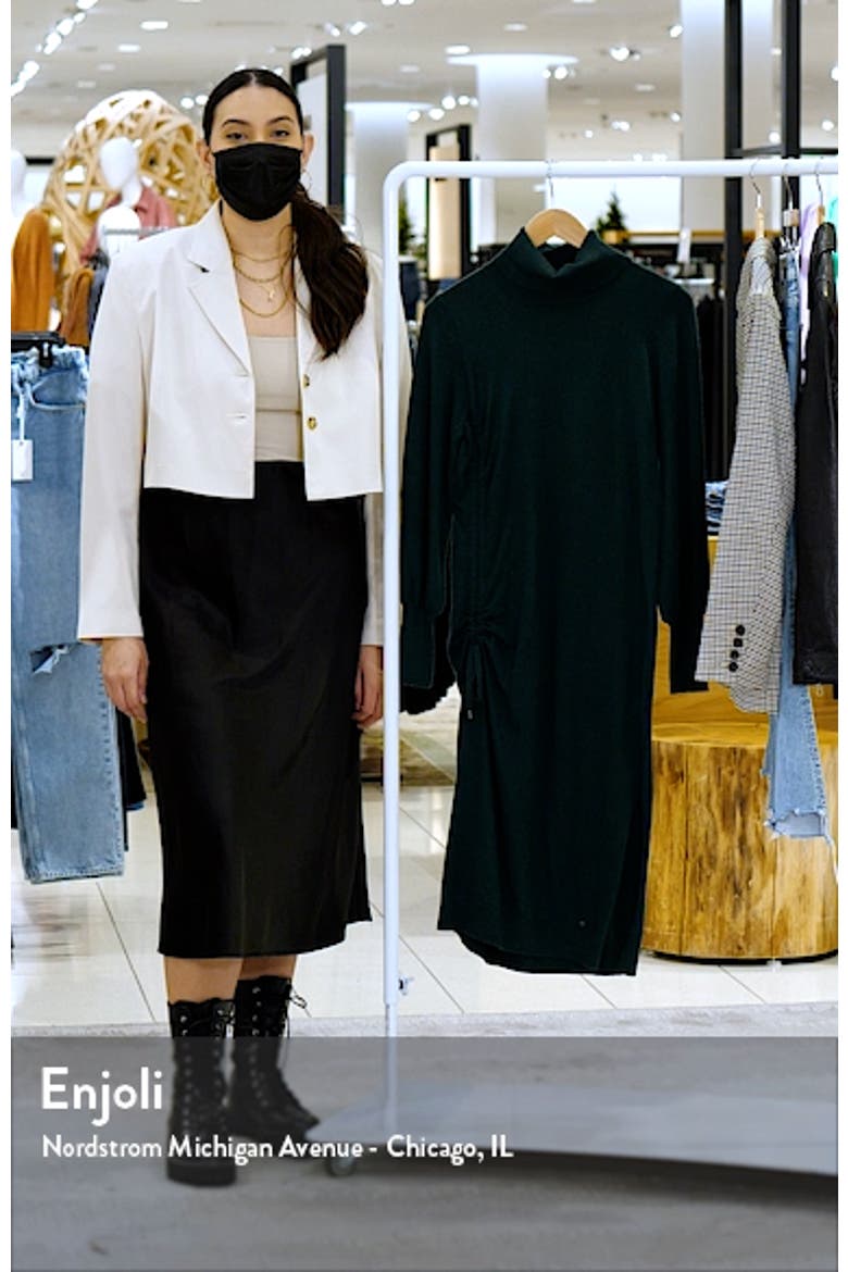Aavvaa Long Sleeve Cotton & Wool Blend Sweater Dress video