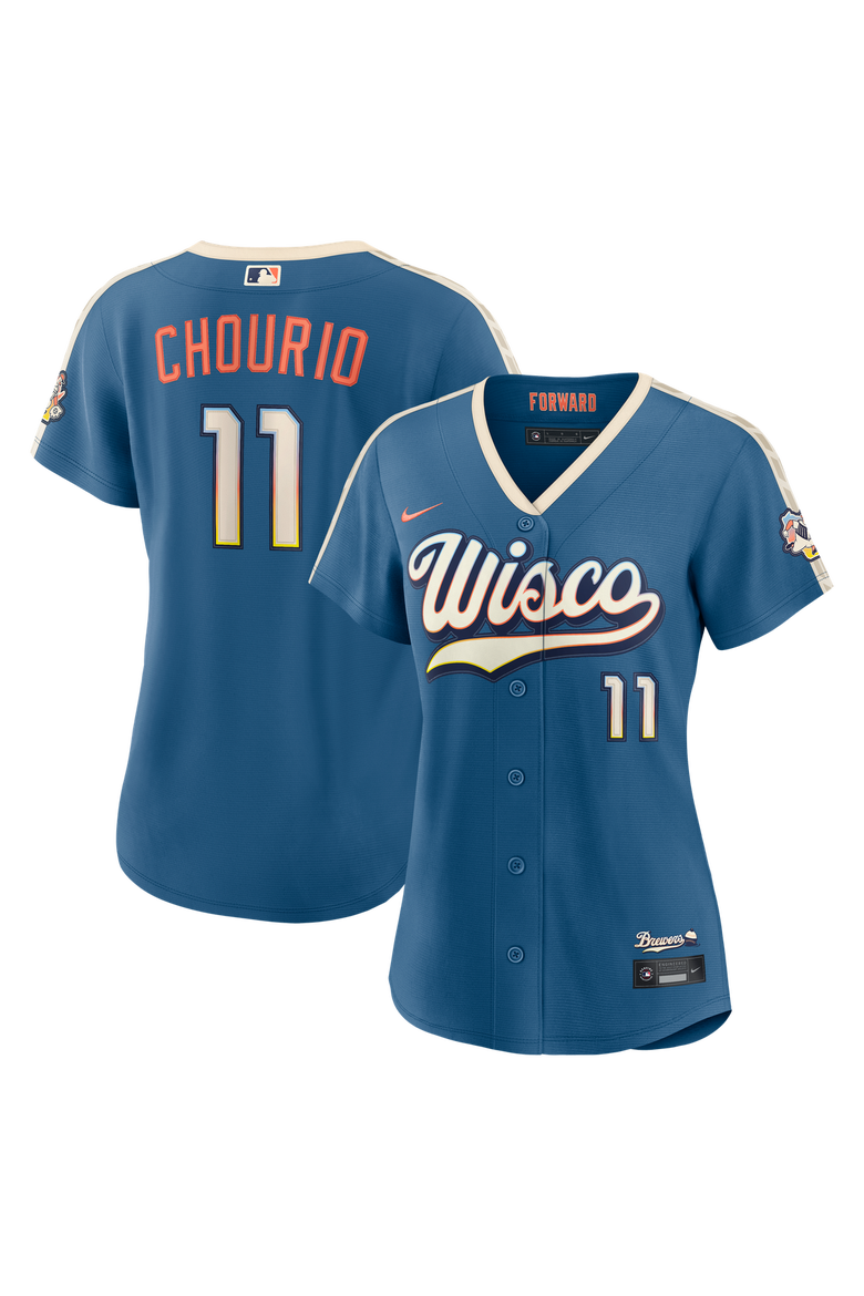 Women's Nike Jackson Chourio Mineral Blue Milwaukee Brewers 2026 City Connect Stadium Jersey, Main, color, Mineral Blue