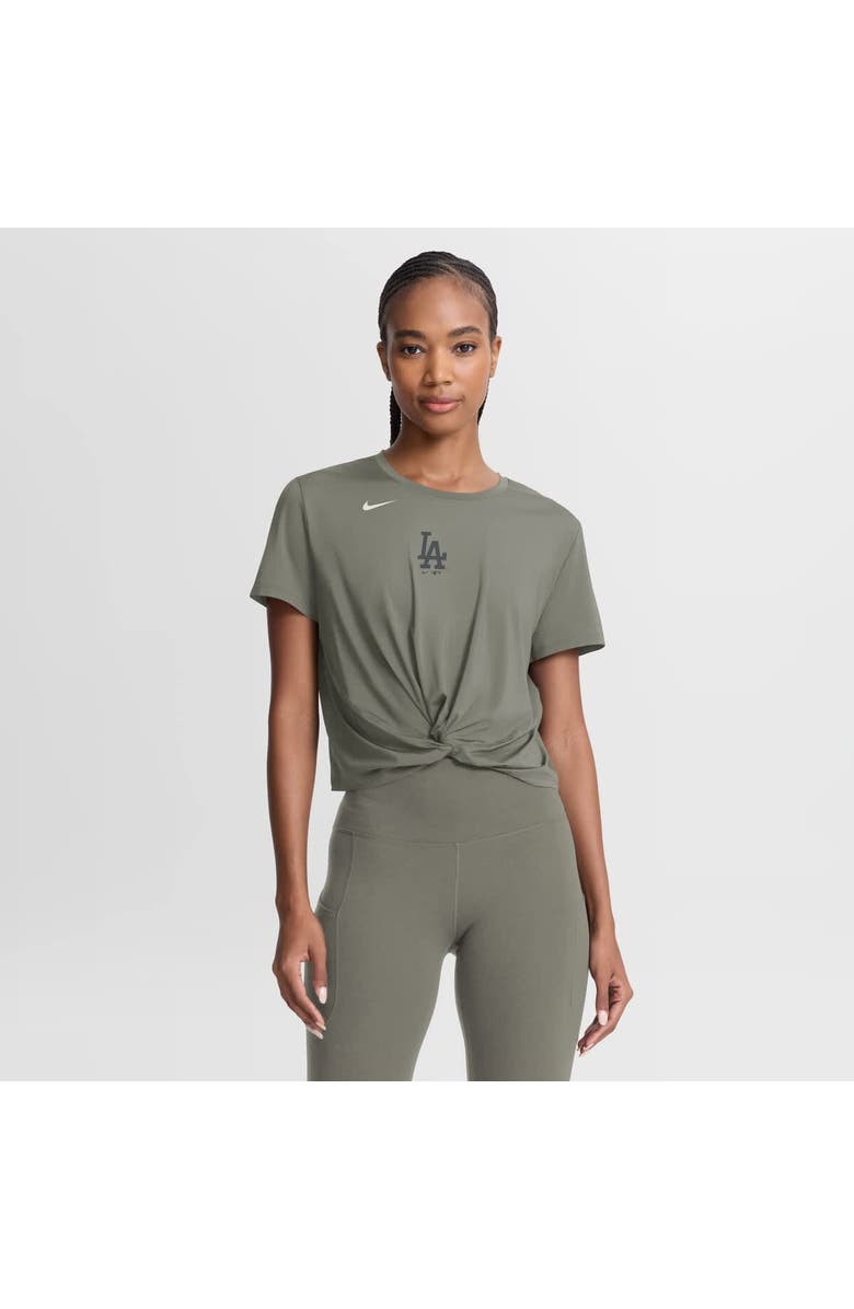 Nike Women's Nike Olive Los Angeles Dodgers One Twist Dri-FIT Cropped T-Shirt, Main, color, Olive