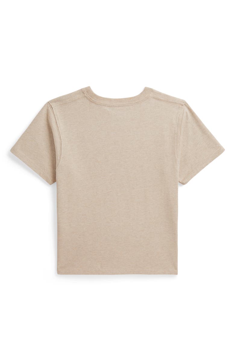 Polo Ralph Lauren Kids' Embroidered American Flag Cotton T-Shirt, Alternate, color, Dune Tan