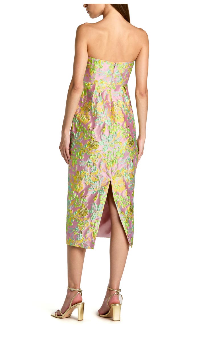 Mac Duggal Strapless Floral Brocade Midi Dress, Alternate, color, Blush Multi