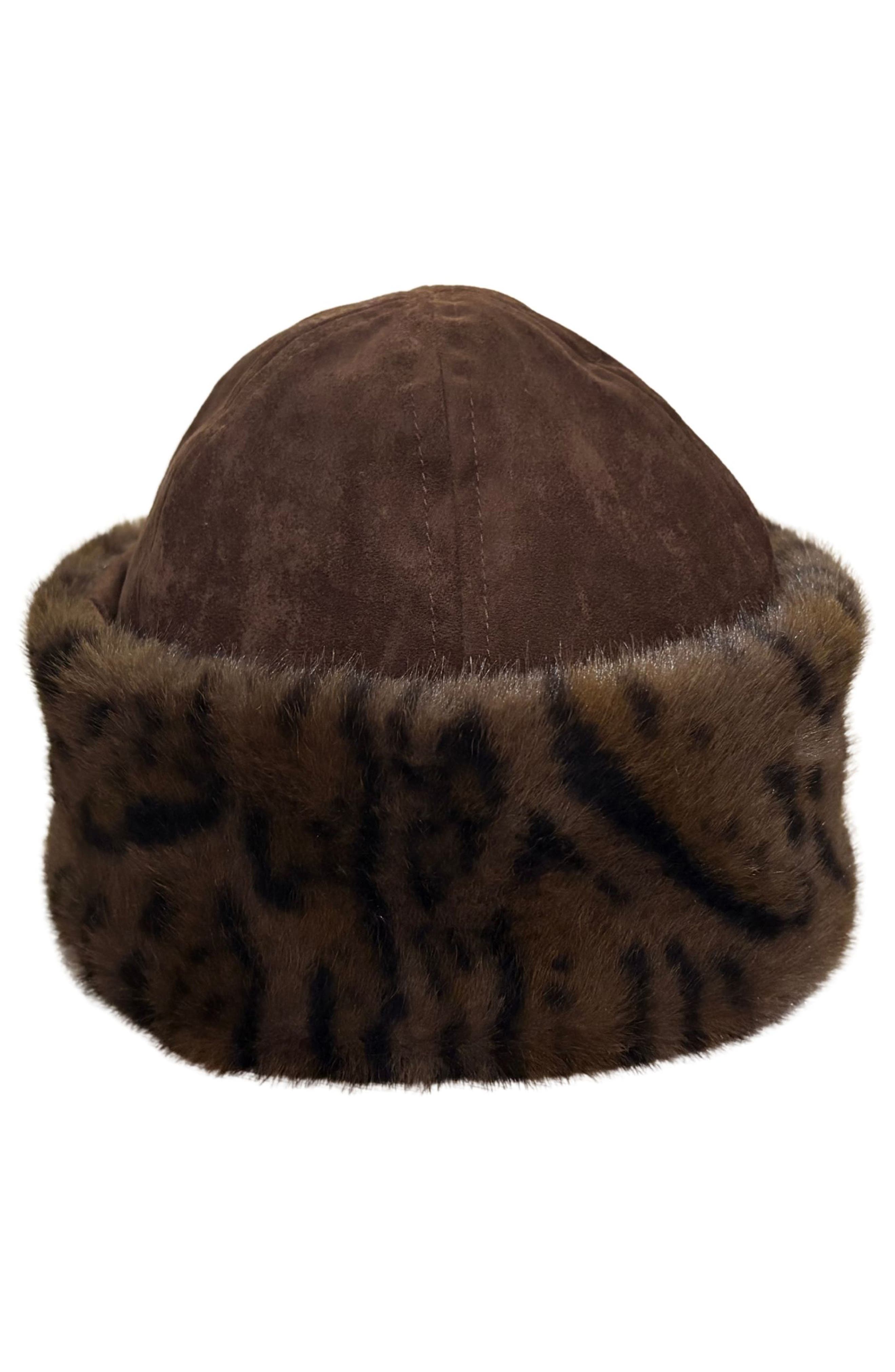 Faux Suede & Faux Fur Beanie