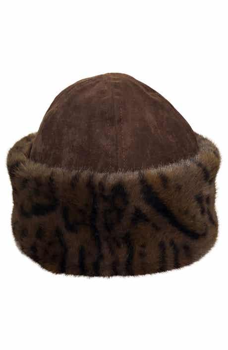 Faux Suede & Faux Fur Beanie