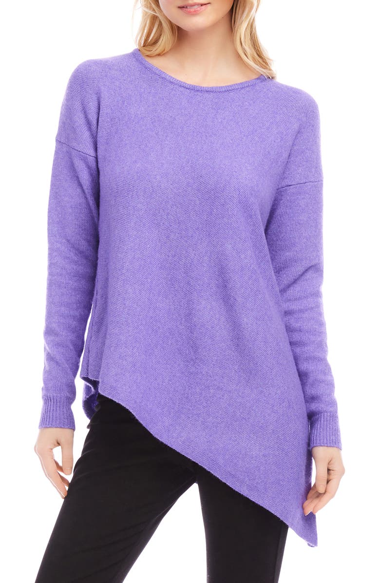 Karen Kane Asymmetric Sweater, Main, color, Lav