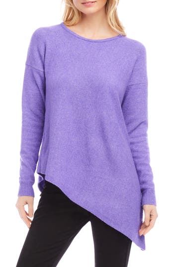 Karen Kane Asymmetric Sweater In Purple