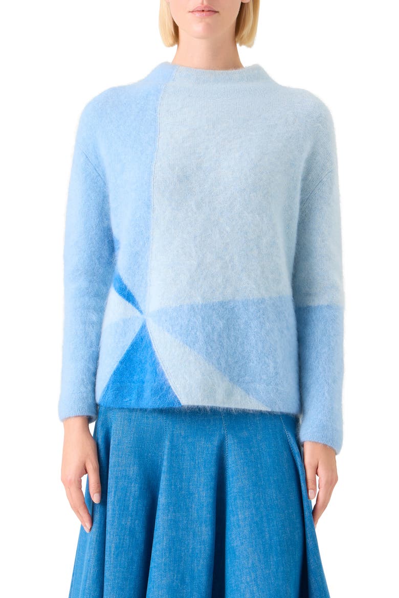 Sunbeam Cashmere Intarsia Sweater, Main, color, POWDER BLUE