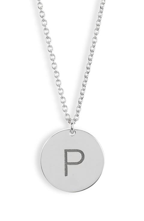 Initial Disc Pendant Necklace