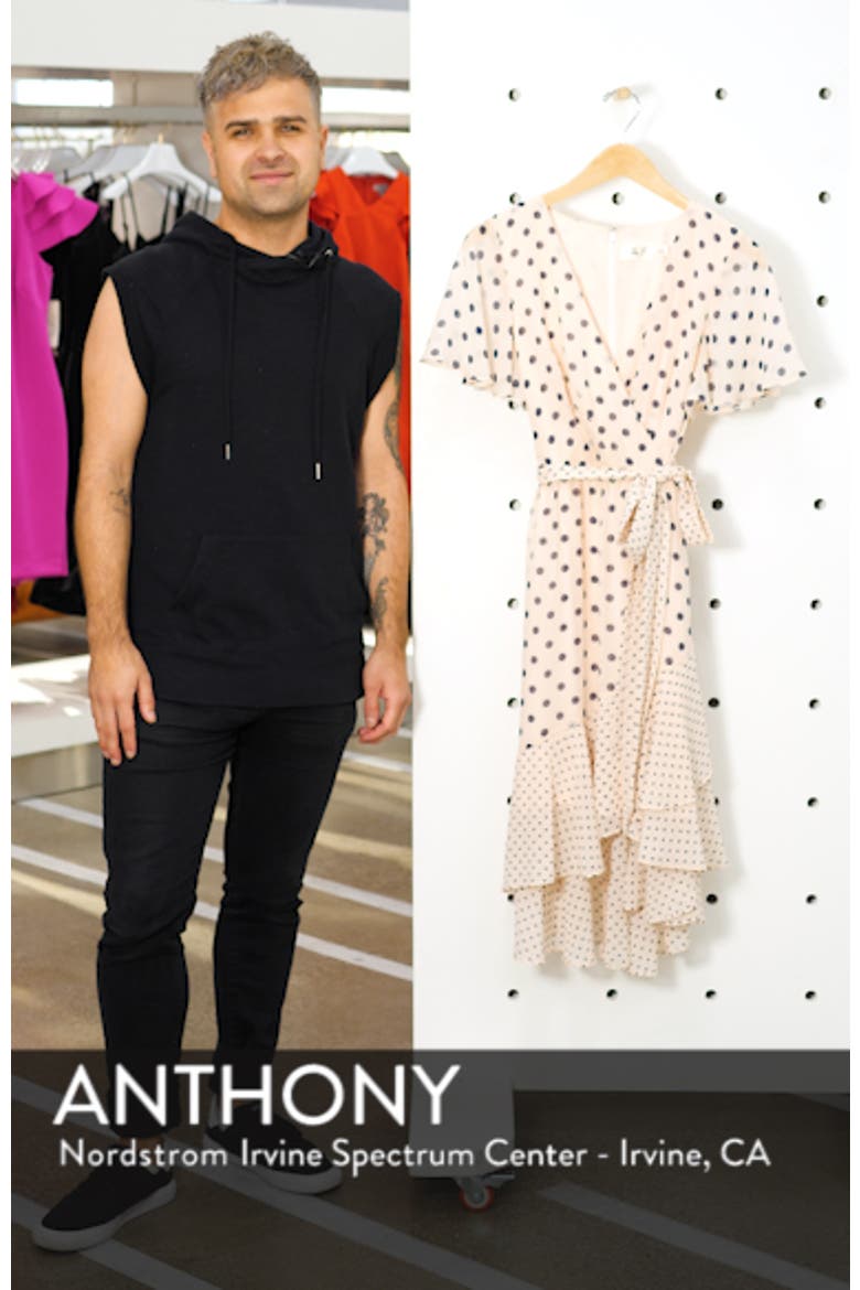 Polka Dot Chiffon Faux Wrap Dress video