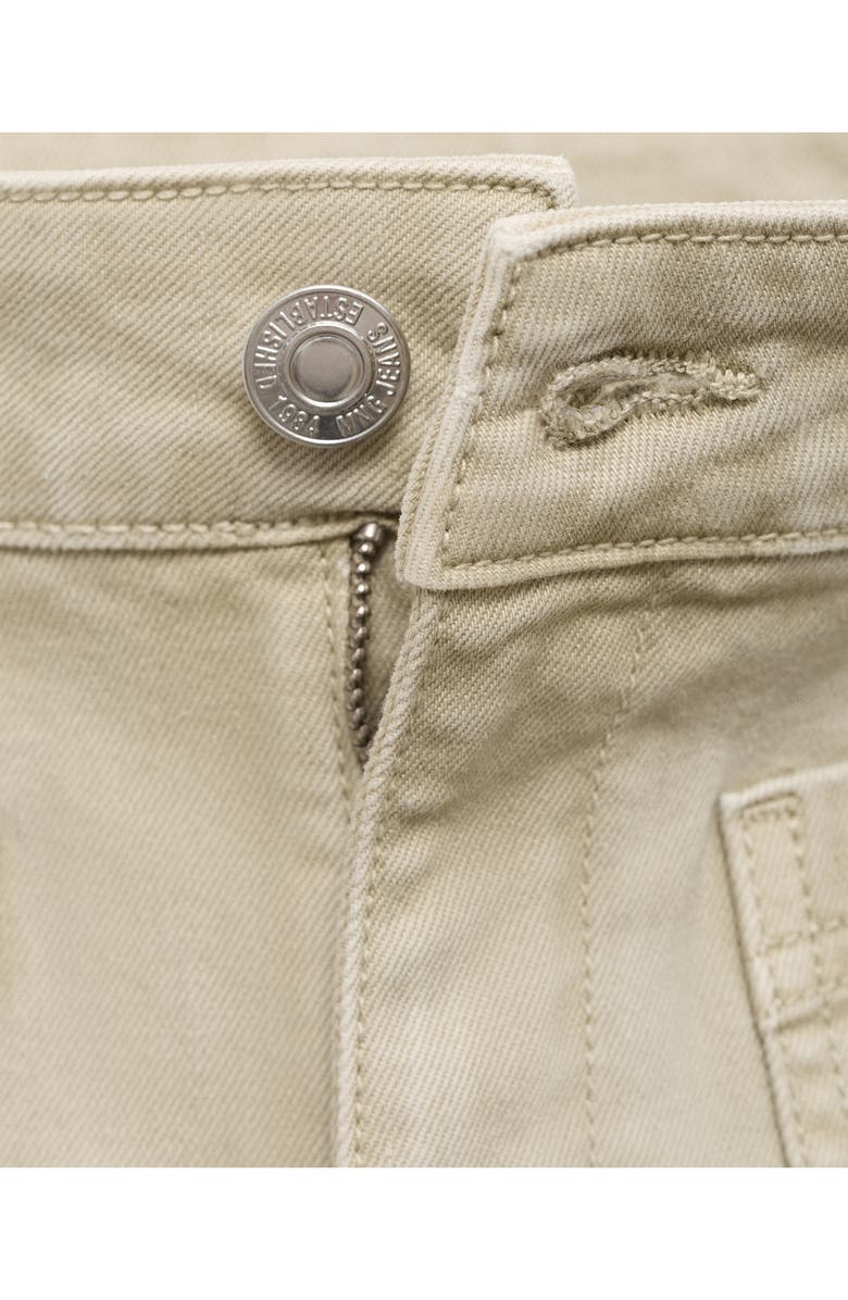 MANGO Alex Raw Hem Patch Pocket Crop Flare Jeans, Alternate, color, Pastel Green