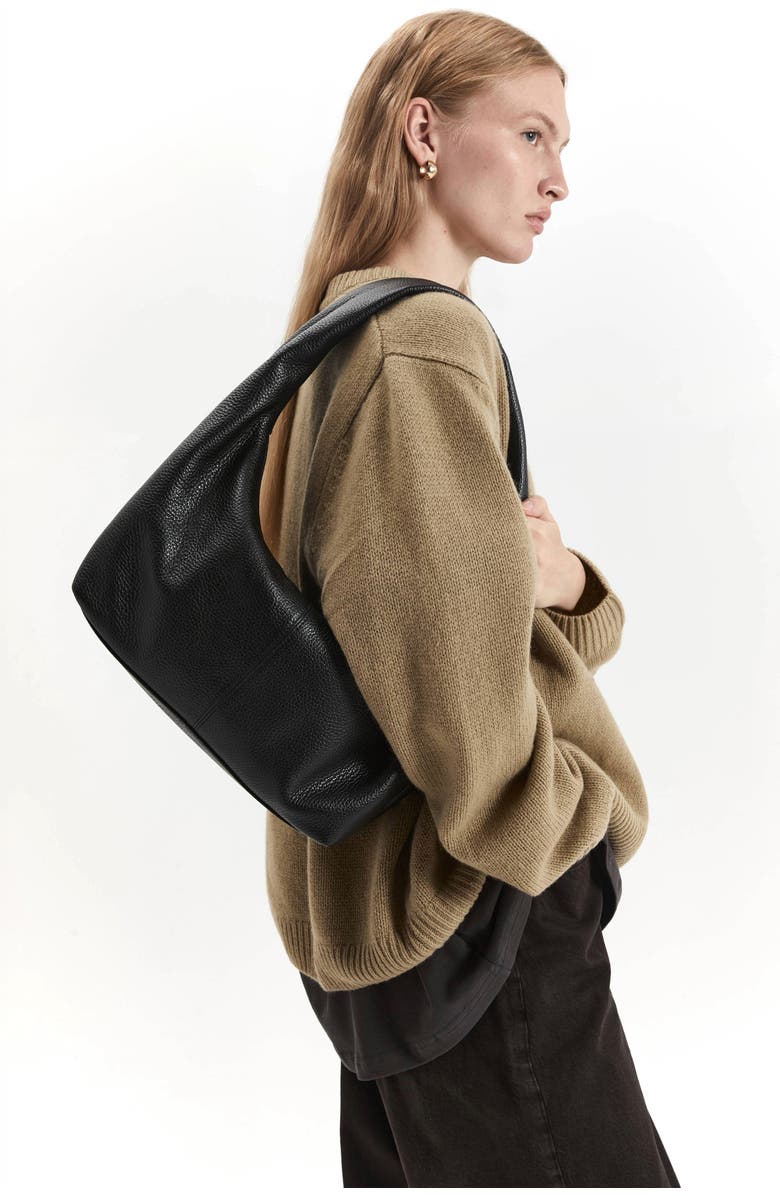 HYER GOODS Leather Everday Shoulder Bag, Alternate, color, Black/Gold