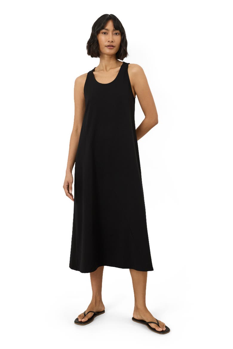 Cotton Jersey Relaxed Tank Dress Made with Organic Cotton, Main, color, Black