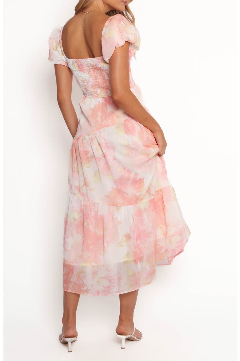 Lumis Midi Dress, Alternate, color, PEACH FLORAL