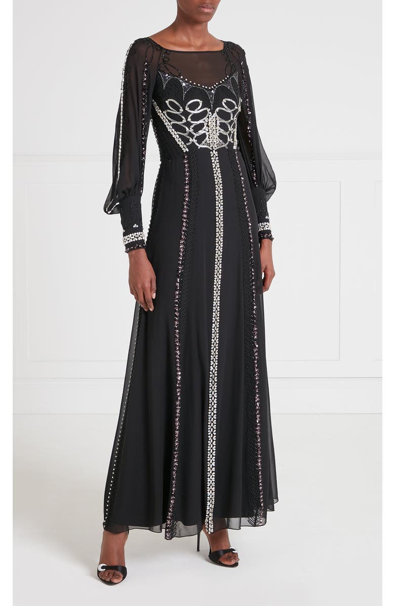 Temperley London Sofia Gown, Alternate, color, Black