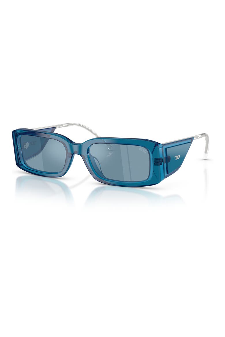 53mm Rectangular Sunglasses, Alternate, color, BILAYER BLUE TRANSPARENT BLUE