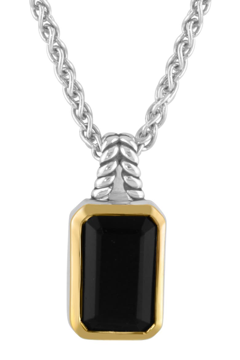 Onyx Pendant Necklace, Alternate, color, BLACK