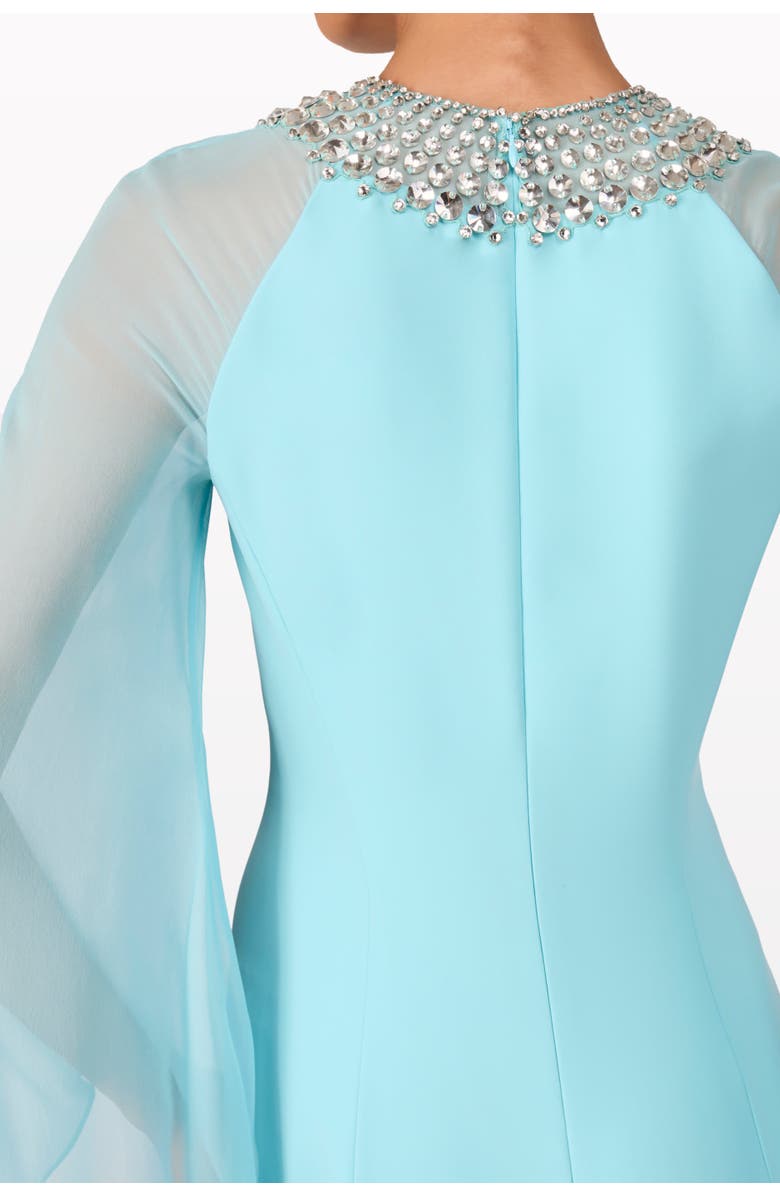 Jenny Packham Sunbeam Beaded Midi Dress, Alternate, color, Light Azure