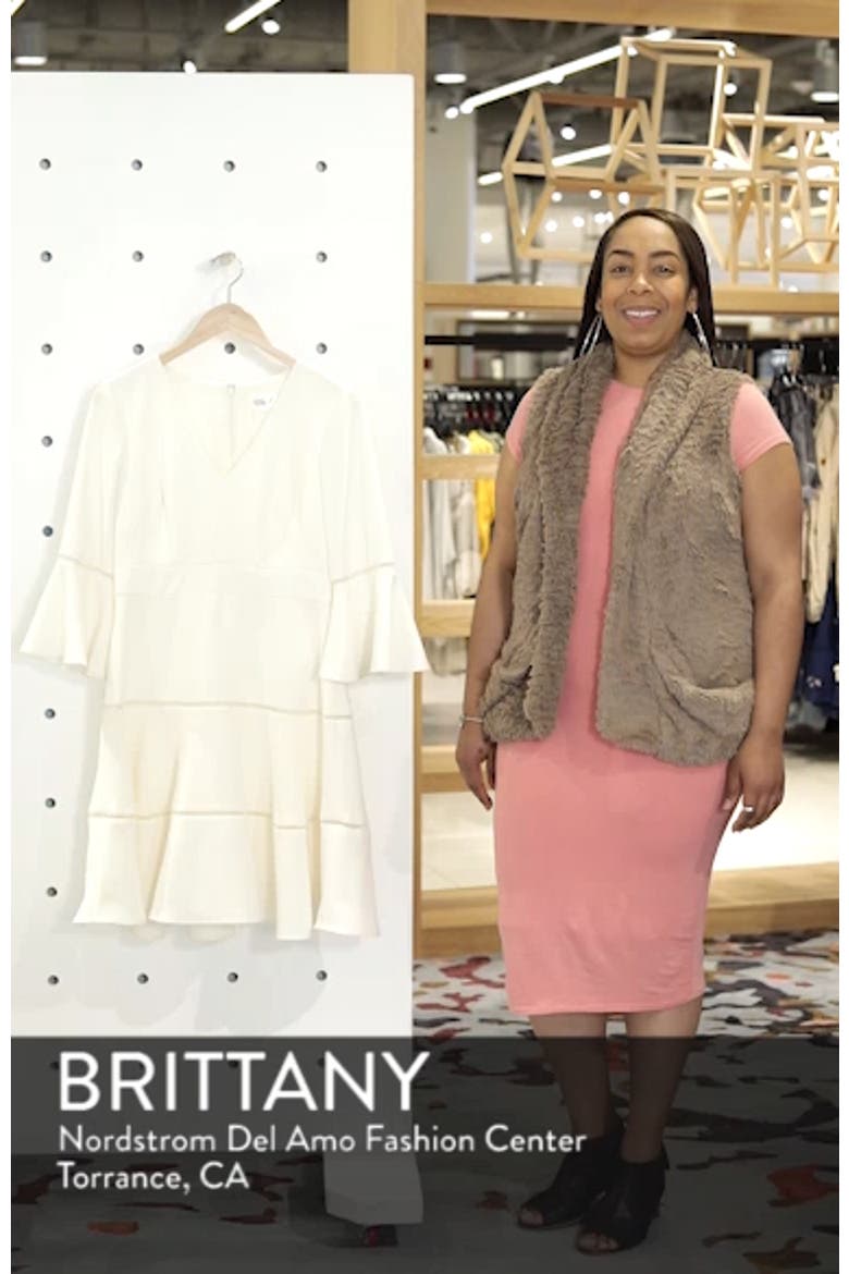 Bell Sleeve Lace Inset Fit & Flare Dress video