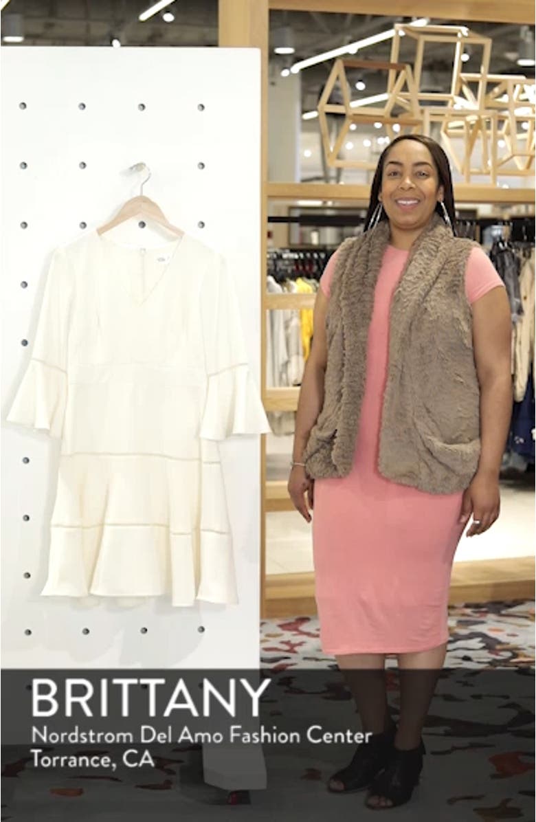 Bell Sleeve Lace Inset Fit & Flare Dress, sales video thumbnail