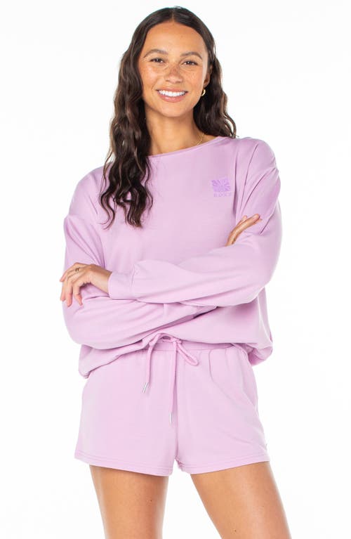 Roxy Surfing By Moonlight Embroidered Graphic Sweatshirt