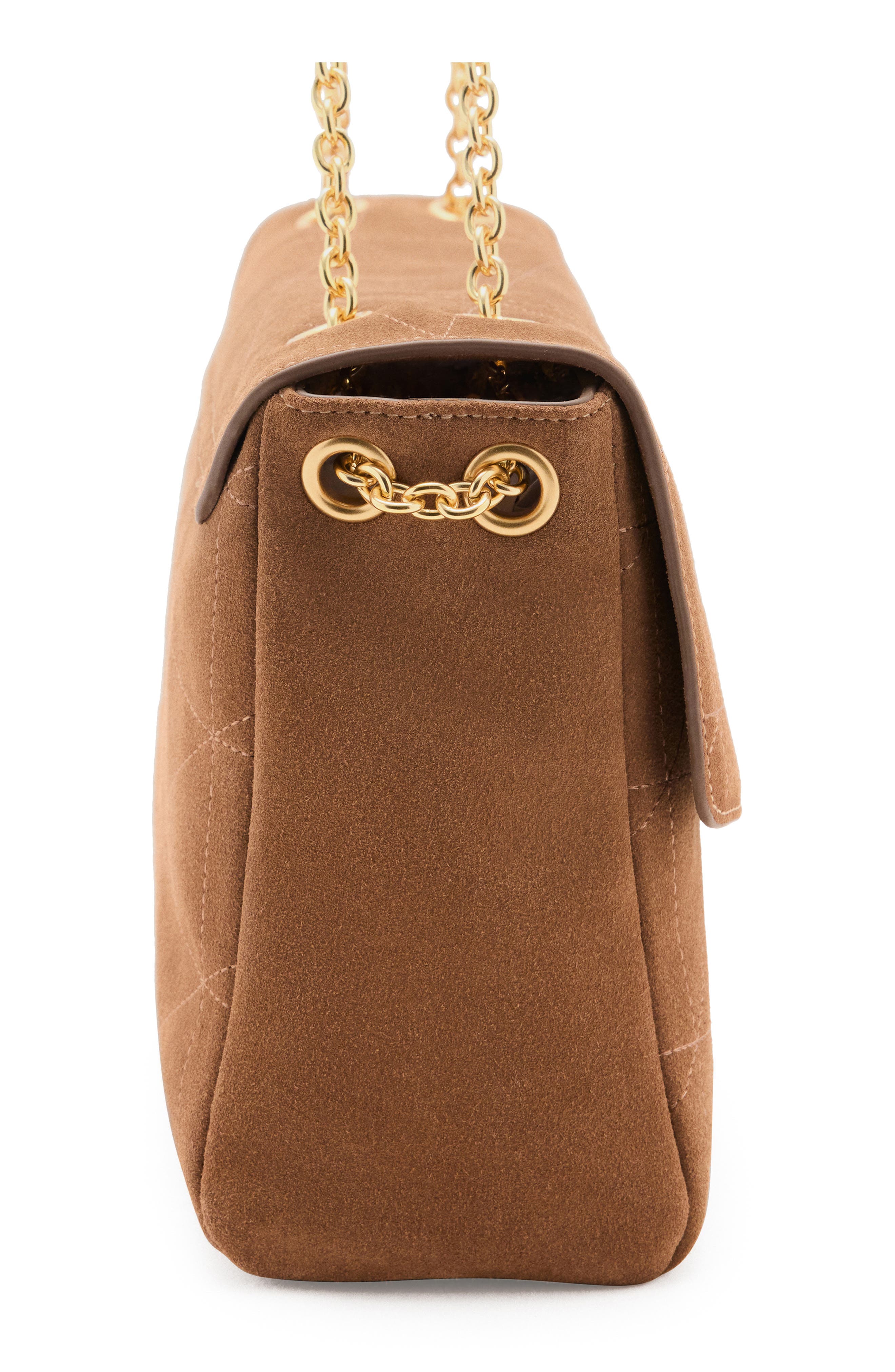 Suede Convertible Shoulder Bag, Alternate, color, MEDIUM BROWN