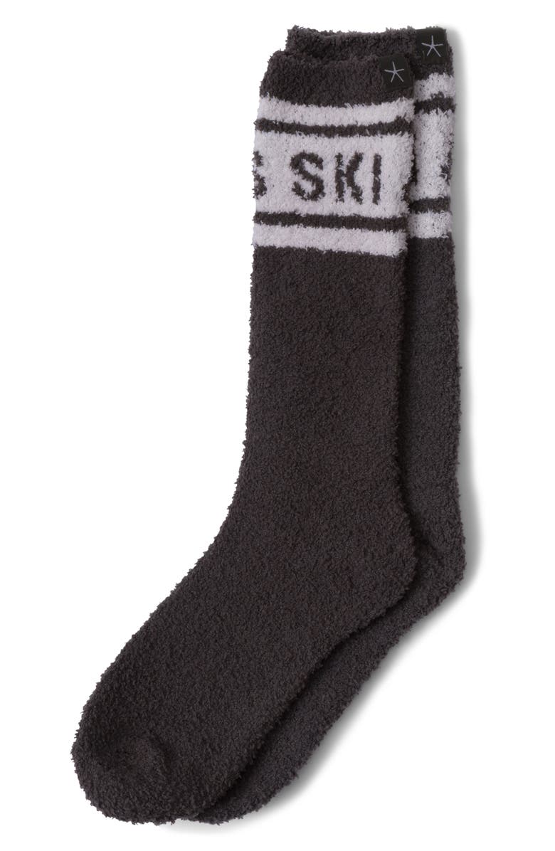 Barefoot Dreams<sup>®</sup> CozyChic<sup>™</sup> Après Ski Socks, Main, color, Dark Moss-Cream
