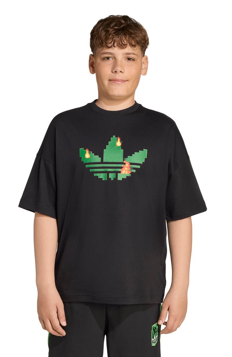 adidas Originals x Minecraft Trefoil Logo Graphic T-Shirt, Alternate, color,