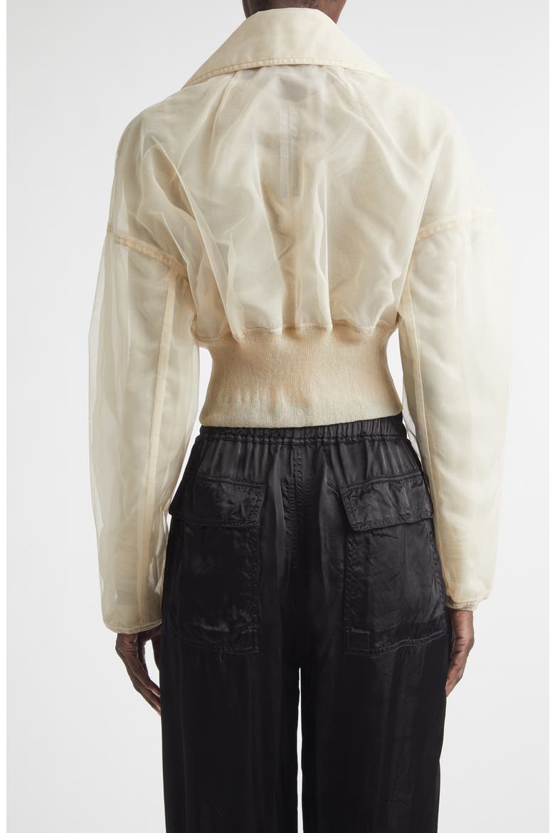 Dracucollar Crop Tulle Bomber Jacket, Alternate, color, SAND