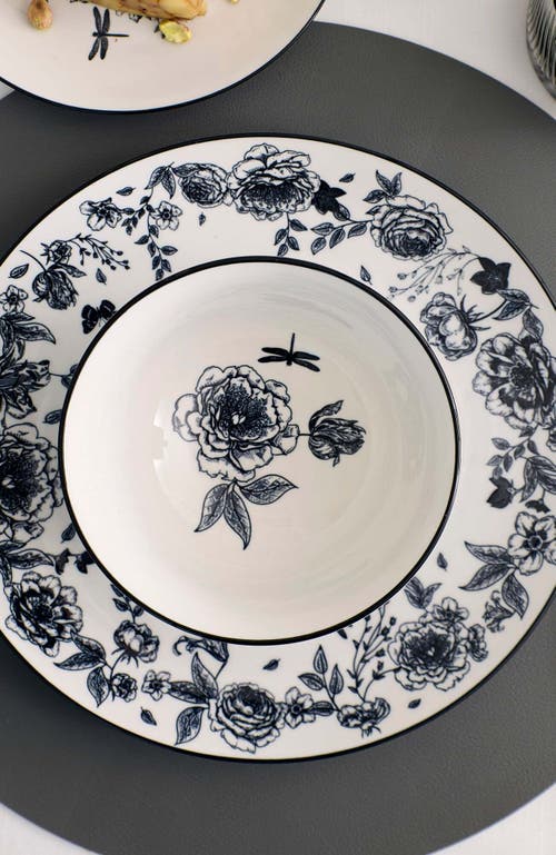 Stone Lain Esme Porcelain 16-piece Dinnerware Set In Black
