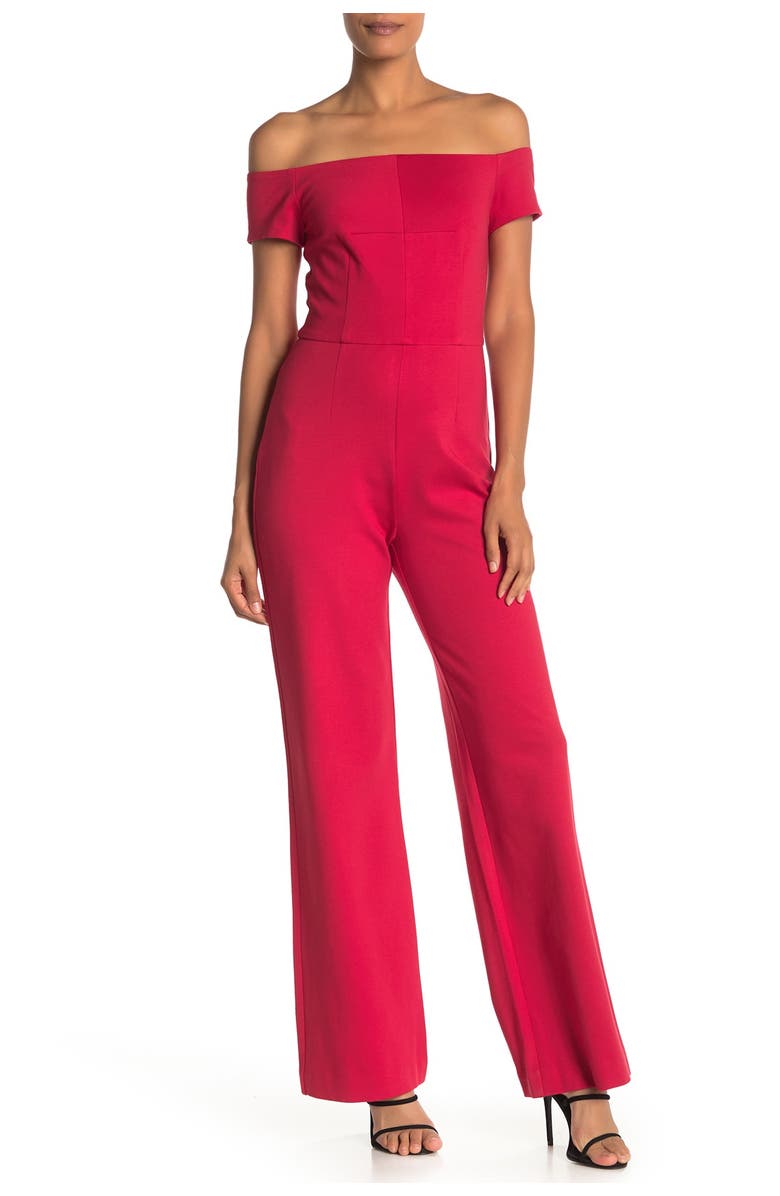 Trina Turk Aviana Off-the-Shoulder Jumpsuit, Main, color, 