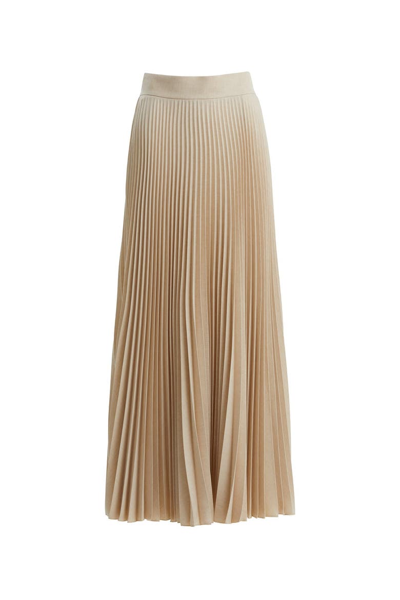 Beige Lined Pleated Skirt, Main, color, Beige