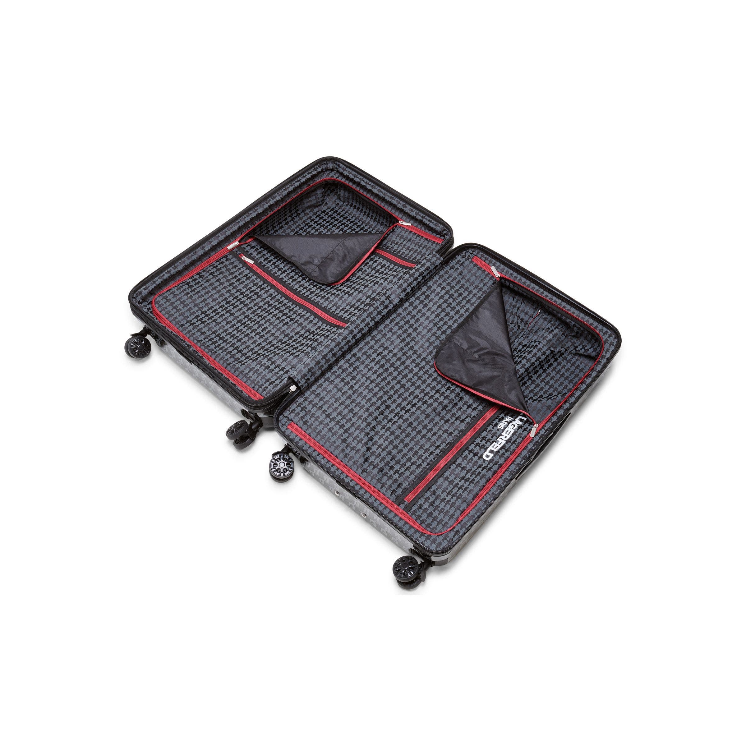 KARL LAGERFELD Bon Voyage Upright Suitcase, Alternate, color, Black/Grey