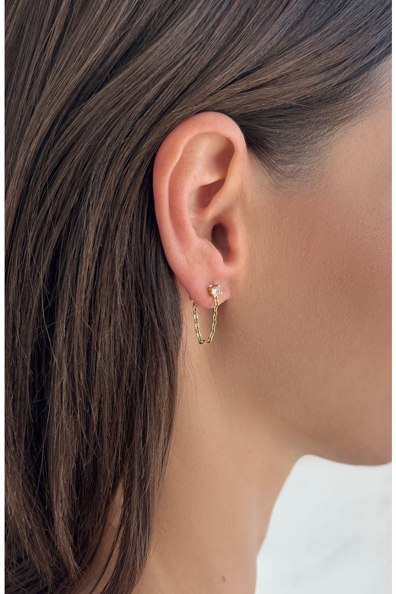 Set of 2 Earrings, Alternate, color, GOLD