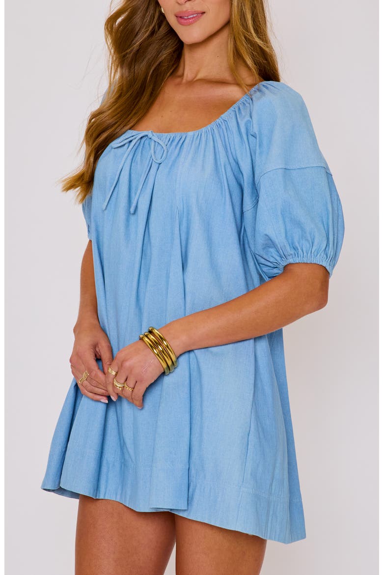 Annabella Denim Minidress, Alternate, color, DENIM