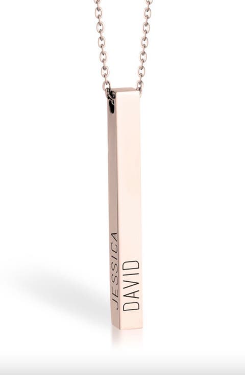 Personalized Bar Pendant Necklace
