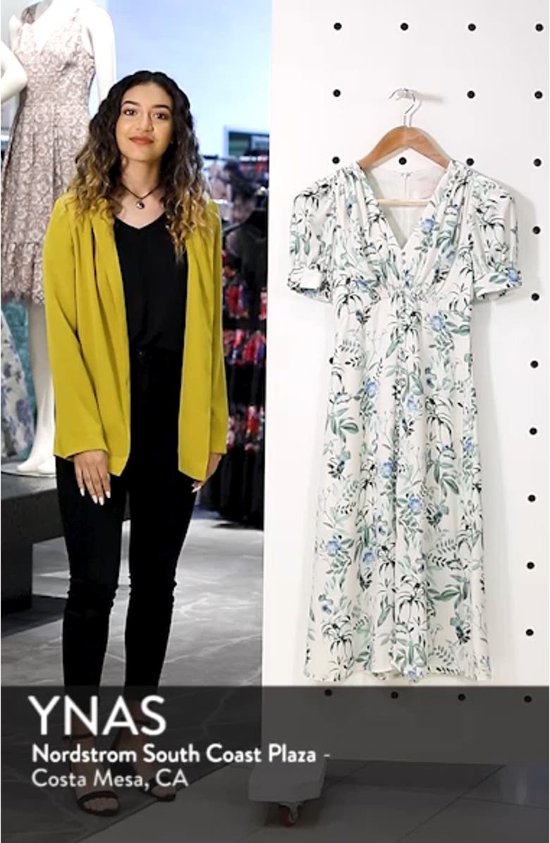 Lauren Botanical Garden Print Midi Dress, sales video thumbnail