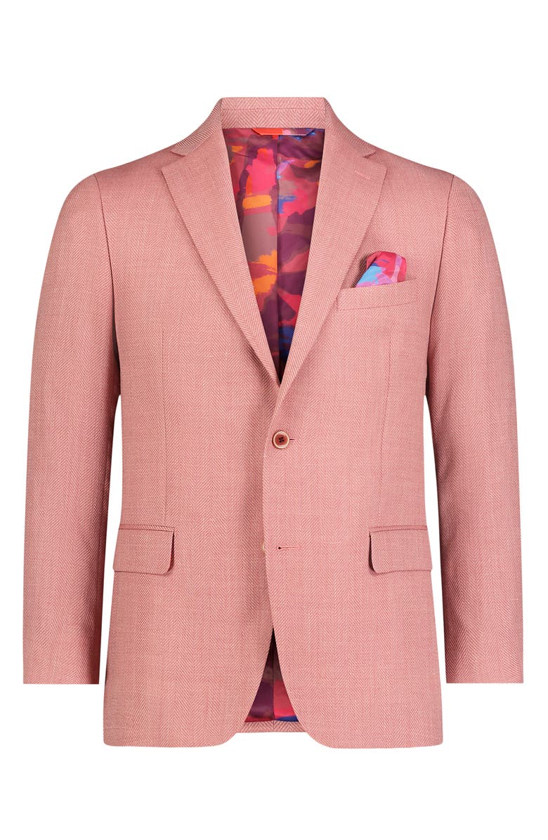 Robert Graham McLaine Coral Wool Blend Herringbone Sport Coat, Main, color, 