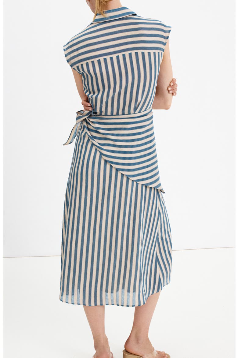 Striped Shirtdress with Sash, Alternate, color, BLUE